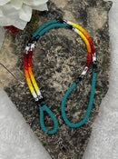 Rainbow Beaded Lanyard