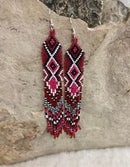 6" Red Fringe Diamond Earrings
