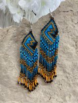 5" Turquoise Aztec Earrings