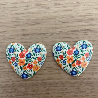 Floral Heart Cabochons