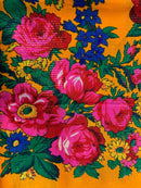 Metallic Floral Scarves