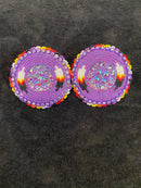 Feather Shield Beaded Earrings