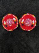 Feather Shield Beaded Earrings