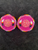 Feather Shield Beaded Earrings