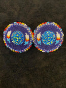 Feather Shield Beaded Earrings