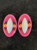 Large Oval With Post Beaded Earrings