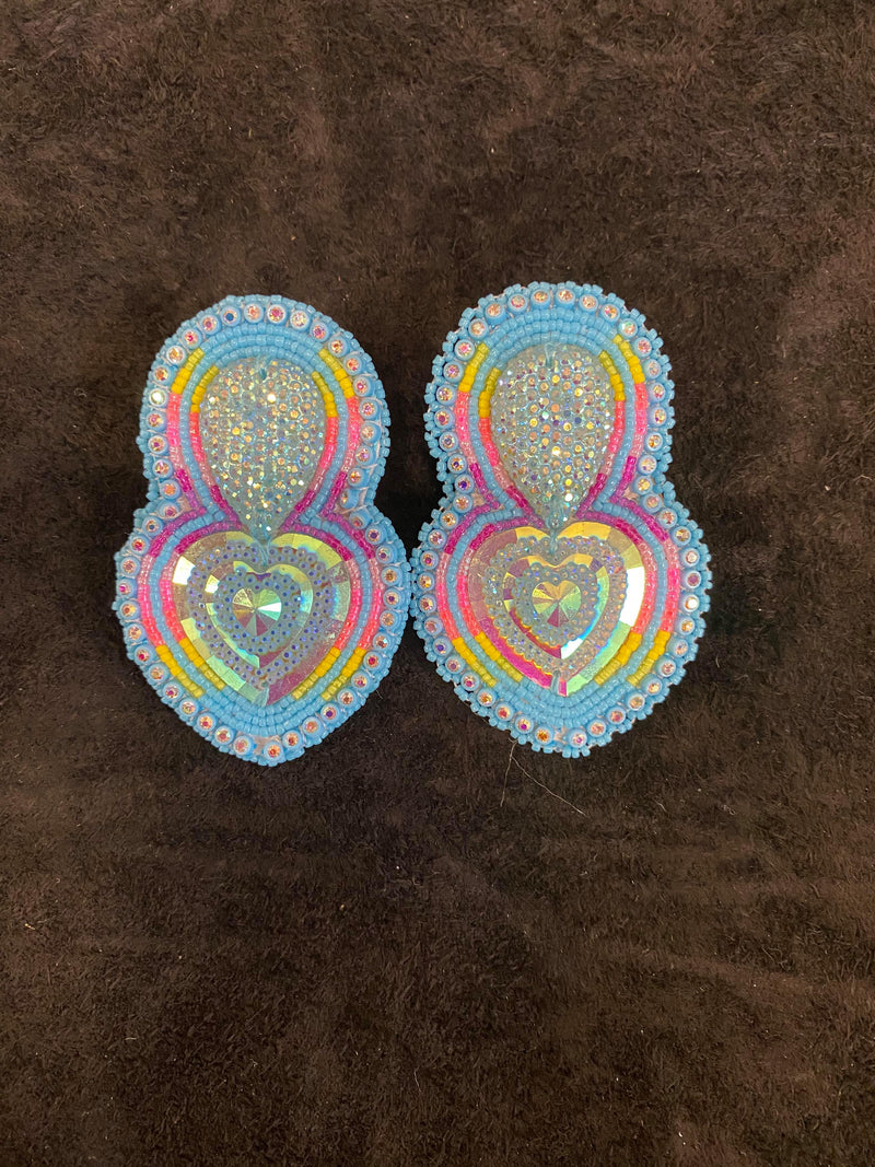 Teardrop/Heart Beaded Earrings