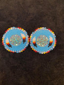 Feather Shield Beaded Earrings