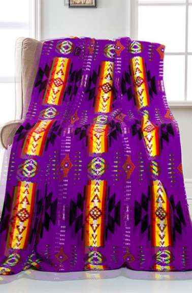 Navajo 50x60 Rolled Polar Fleece Blanket