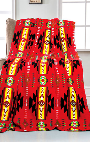 Navajo 50x60 Rolled Polar Fleece Blanket