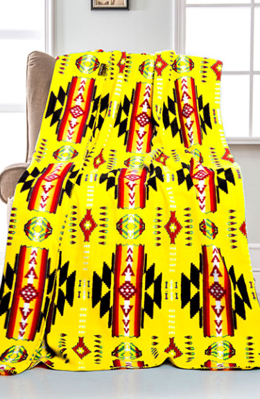 Navajo 50x60 Rolled Polar Fleece Blanket
