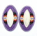 Large Oval With Post Beaded Earrings