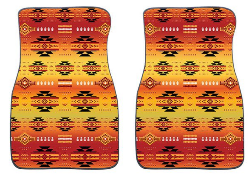 2 Piece Navajo Print Carpet Floor Mat Set