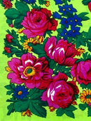 Non Metallic Floral Scarves