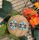 Brick Stitched Double Feather Earrings