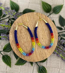 Beaded Teardrop Hoop Earrings