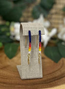 Hook With Gold Feather Beaded Earrings