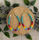 Beaded Teardrop Hoop Earrings