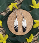 Black/White Painted Bone Earrings