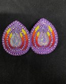Teardrop/Fire Color With Post Beaded Earrings