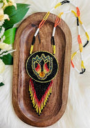 Yellow Floral Beaded Medallion