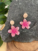 Pink Acrylic Flower Earrings