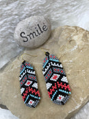 Grey Aztec Earrings