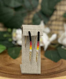 Hook With Gold Feather Beaded Earrings