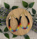 Beaded Teardrop Hoop Earrings